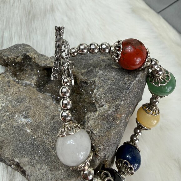 Alexa's Angels - Stretch Bead Multi-Gemstone Bracelet - Picture 2 of 7